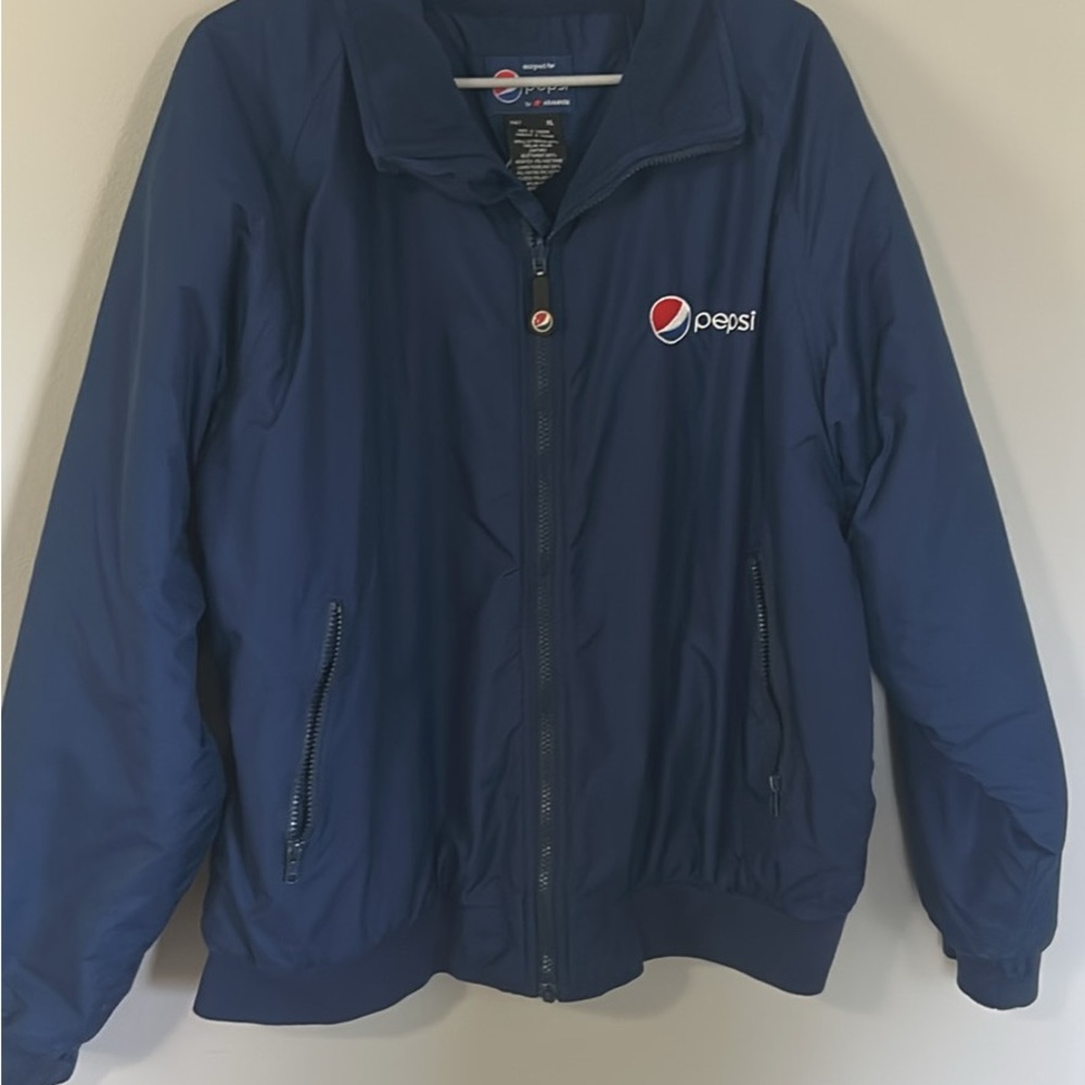 Pepsi Navy Blue Zip-Up Bomber Jacket